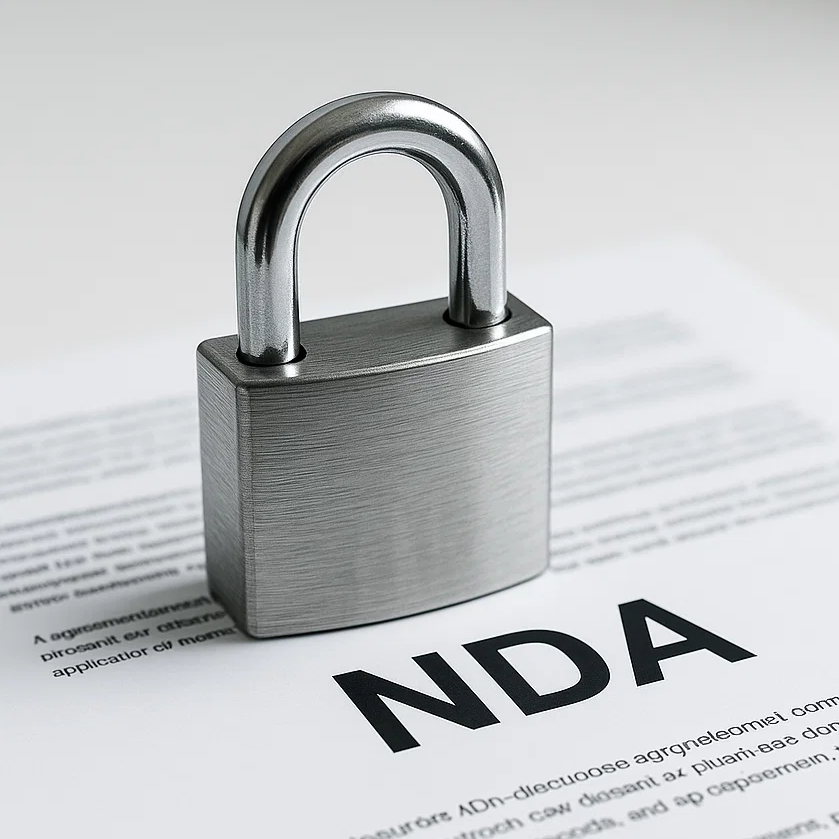 Non-disclosure agreement with padlock